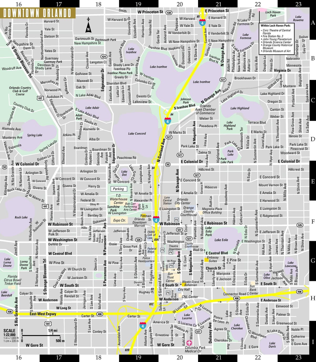 downtown Orlando haritası