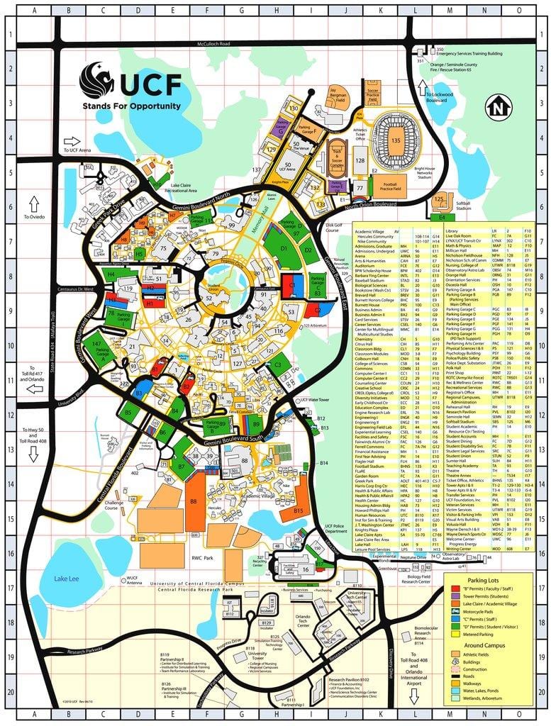 central Florida Üniversitesi haritası