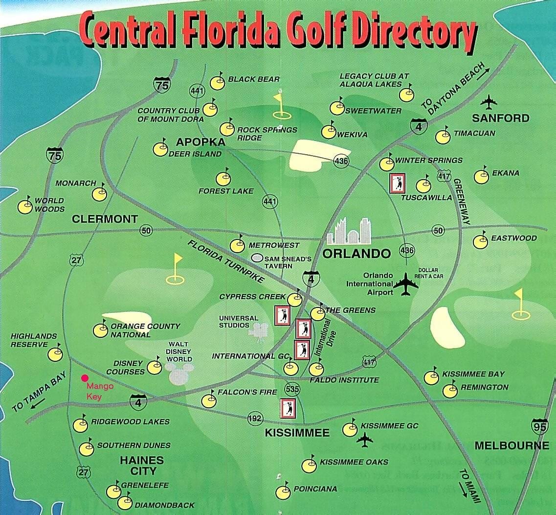 Orlando golf Sahaları haritası