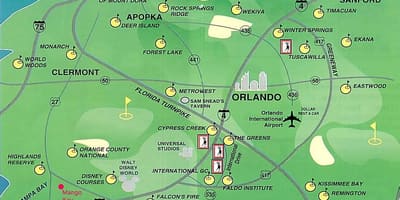 Orlando golf Sahaları haritası